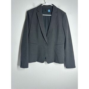 Ann Taylor Blazer Womens 8 One Button Jacket Gray Preppy Office Career Lined